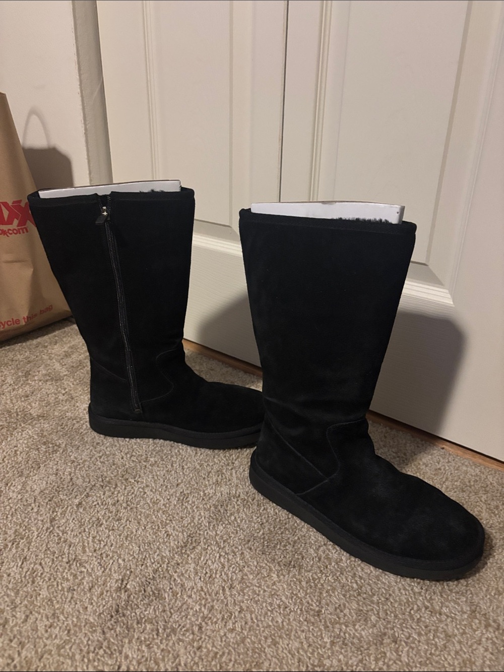 UGG Black Suede Tall Winter Boots